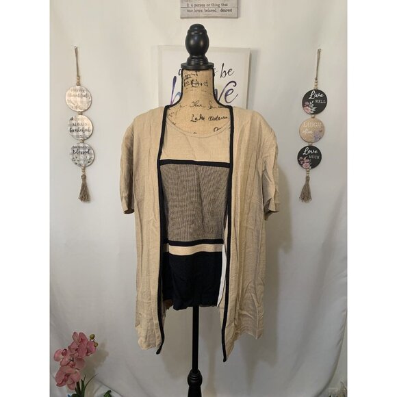 (E-141) R & M RICHARDS short sleeves womens top size 22 geige color - Picture 1 of 5